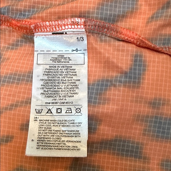 Adidas sz L Running Jacket - orange, dk navy - perfect for Oilers fans - mesh - Picture 10 of 13